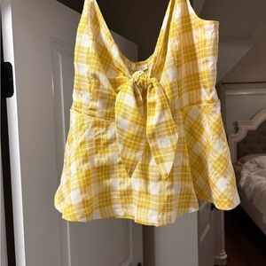 Women’s Boutique Yellow & White Tank Blouse Size Medium